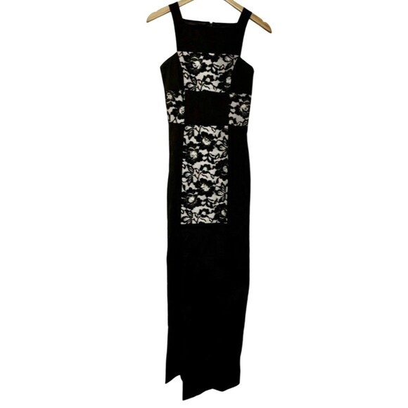 Jessica McLintock Gunne Sax Black White Beaded Formal Cocktail Prom Dress Size 6 - Picture 1 of 5